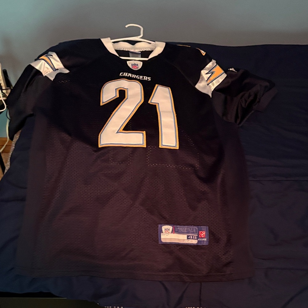 Reebok Navy and White Chargers Jersey